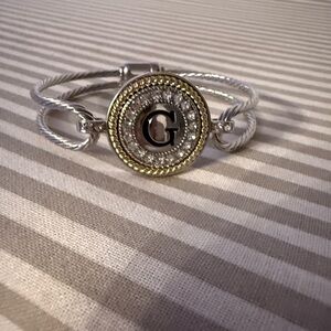 Chic Silver and Gold Initial Bracelet